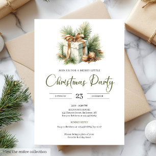 Convite Festa Escandinava de Natal em Sage Neutro Festivo