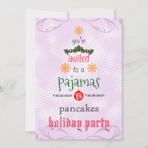 Convite Festa Familiar de Pijamas e Panquecas Feriados de 