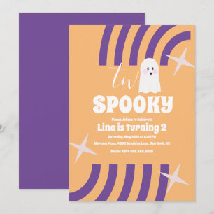 Convite Festa Fantasma de Halloween Groovy Assustadora Doi