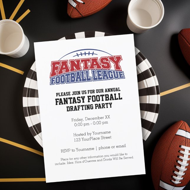 Convite Festa Fantástica da Liga de Futebol (Fantasy Football Party Invitation)
