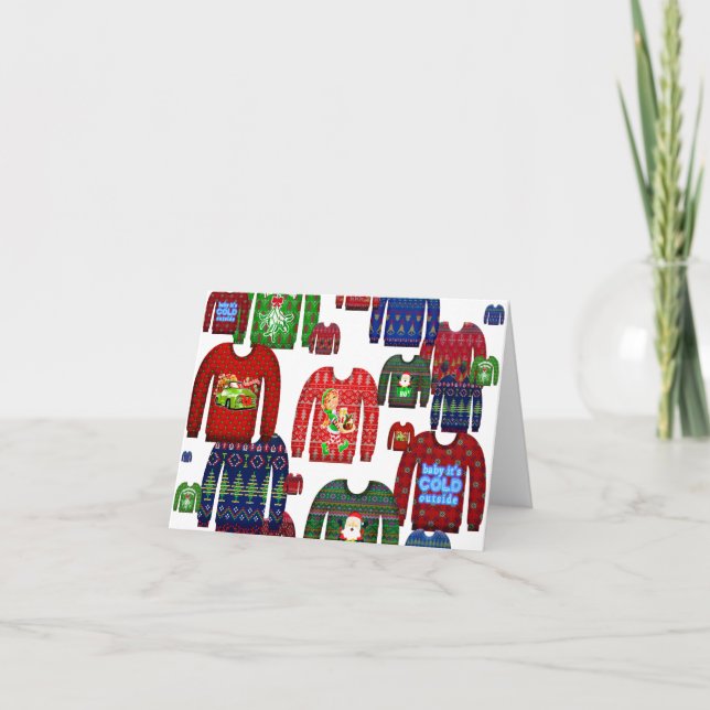 Convite festa feia de suéter de natal (Frente)