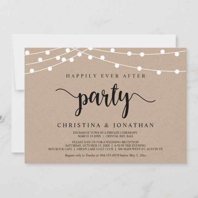 Convite Festa Felizes para Sempre, Casamento Fuga com Luzi (Frente)