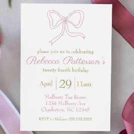 Convite Festa feminina de Arco rosa-estética coquetel