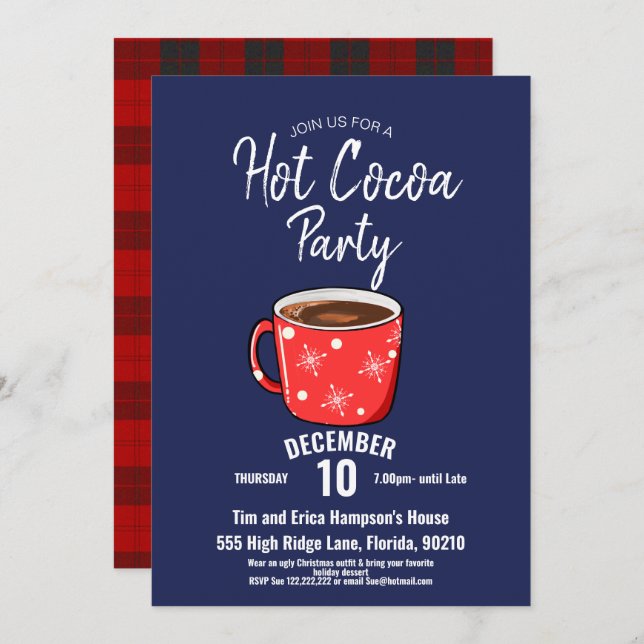 Convite Festa Festiva de Cacau Quente, Festa de Casa Féria (Frente/Verso)