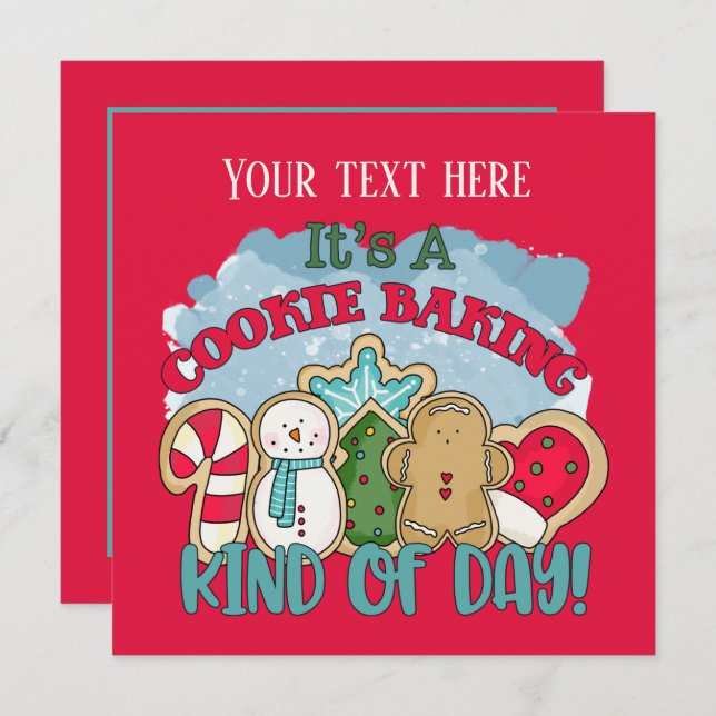 Convite festa festiva de panificação de biscoitos de Natal (Frente/Verso)