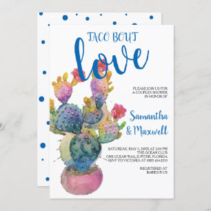 Convite Festa festiva do chá dos casais do cacto