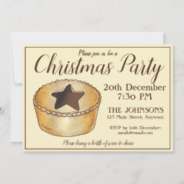 Convite Festa Festiva Festiva de Mince de Natal Britânica