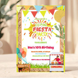 Convite Festa Filipina Festiva de Aniversário