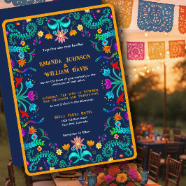 Convite Festa Floral Arte Popular Mexicana Casamento