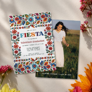 Convite Festa Floral Colorida de Formatura