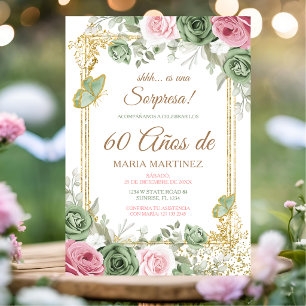 Convite Festa Floral Espanhola Surpresa 60 Anos Aniversári