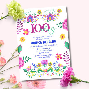 Convite Festa Floral Mexicana Espanhola de 100º Aniversári