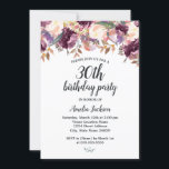 Convite Festa Floral Purple Bloom Watercolor aniversário d<br><div class="desc">Mais bonito Convites Florais de Aniversário na Loja Little Bayleigh!</div>