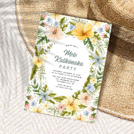 Convite Festa Floral Tropical de Aquarela Mele Kalikimaka