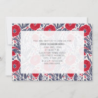 Festa Floral Vermelha Branca Azul Para Todos os Fi