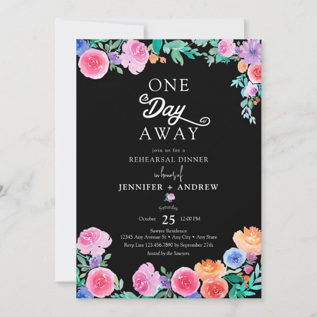 Convite Festa | Flores Mexicanas | Jantar de Rehearsal (Frente)