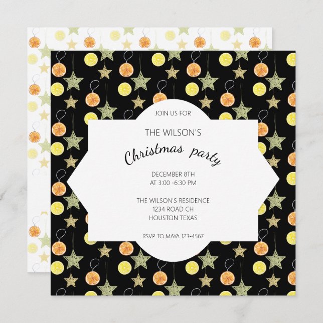 Convite Festa fresca de Citrus no Natal (Frente/Verso)