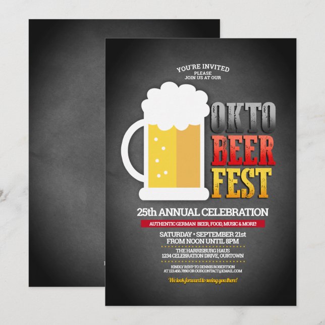 Convite Festa Funny Oktoberfest (Frente/Verso)