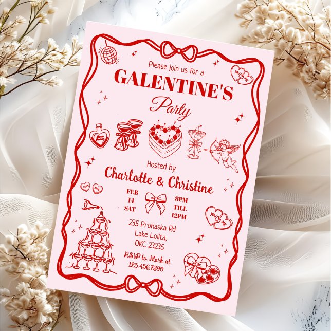 Convite Festa Galentine da Coquete Vermelha (Criador carregado)