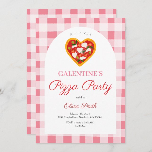 Convite Festa Galentine's Day Party no Dia dos Namorados (Frente/Verso)