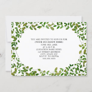 Convite Festa Genérica Para Todos os Propósitos Botânicos