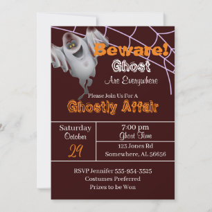 Convite Festa Ghost Halloween da Borgonha