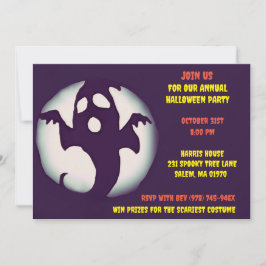 Convite Festa Ghostil do Dia das Bruxas Preta e Branca