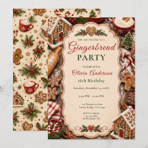 Convite Festa Gingerbread Dezesseis