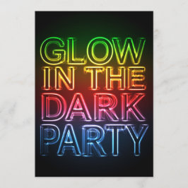 Convite FESTA GLOW brilha na Festa de aniversário escura