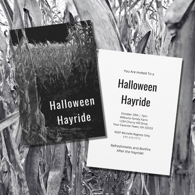 Convite Festa Gothic Cornfield Halloween Hayride (Criador carregado)