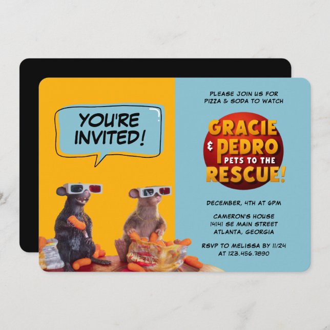 Convite Festa Gracie & Pedro Watch (Frente/Verso)