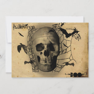 Convite Festa Grunge Skull Halloween