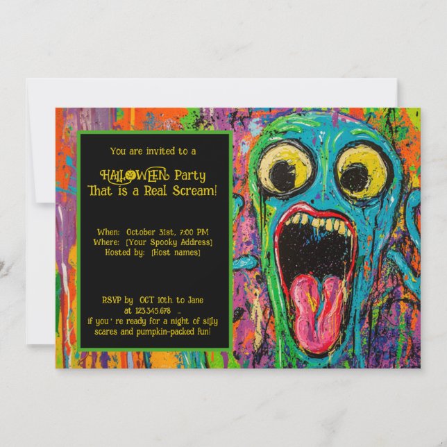 Convite Festa Halloween do Gritar O Rama (Frente)