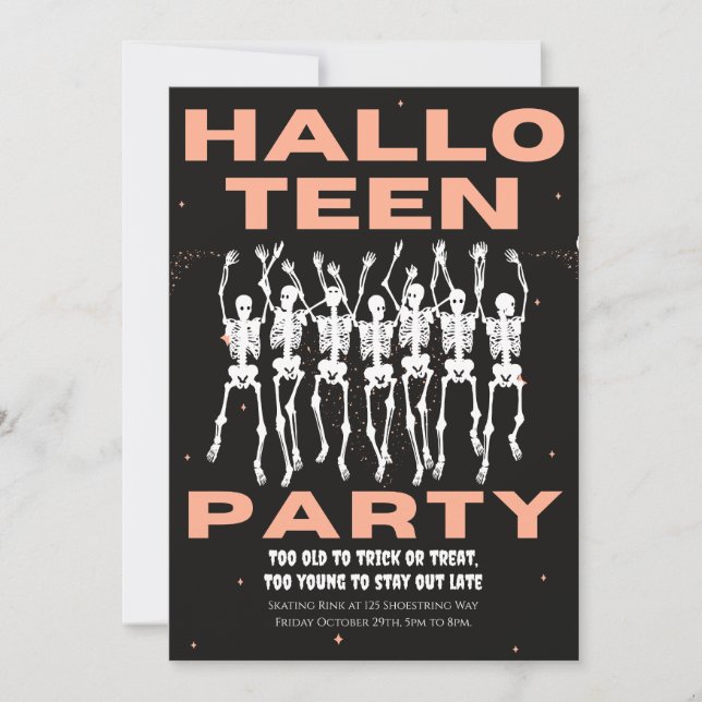 Convite Festa HallowTeen, Festa Halloween para adolescente (Frente)