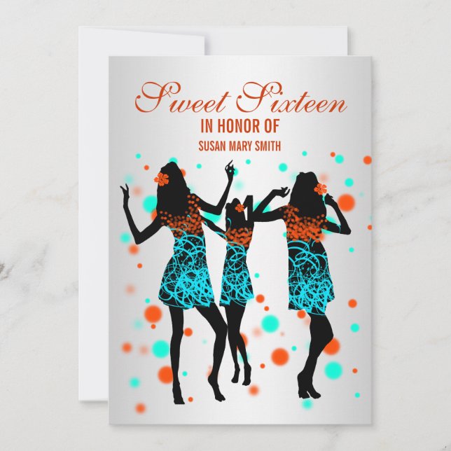 Convite Festa havaiana da ilha dos doces dezesseis (Frente)