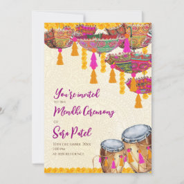 Convite Festa Henna convida Mehndi Convida, partido Mehndi