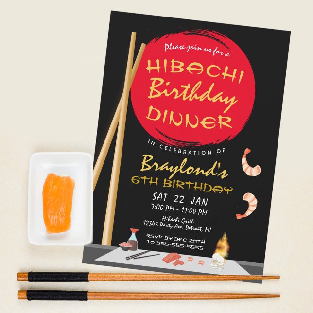 Convite Festa Hibachi Janto Birthday (Criador carregado)