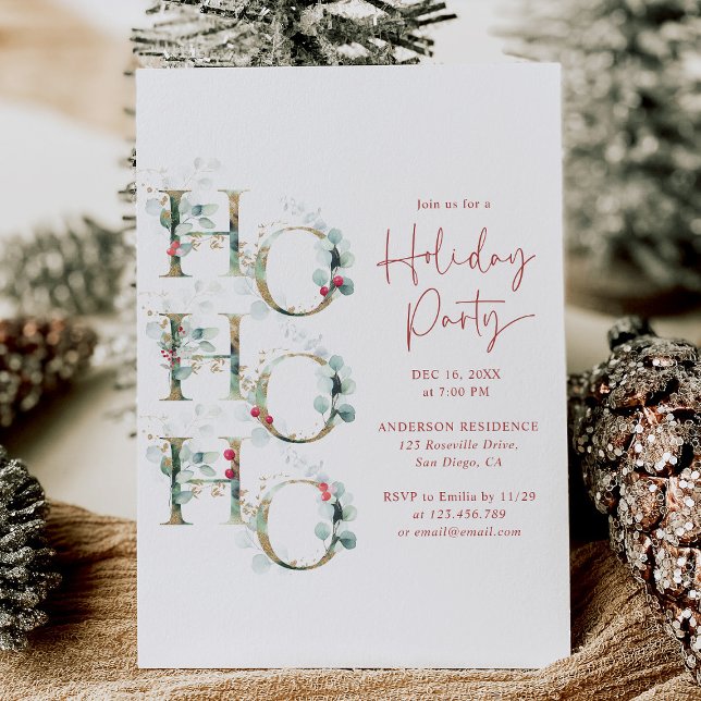 Convite Festa Ho Ho Ho Holiday (Criador carregado)