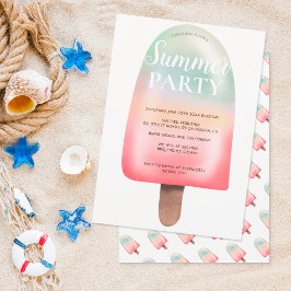 Convite Festa holográfica de gradação de sorvete cômoda no
