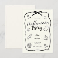 Festa Ilustrativa de Halloween Preta e Branca