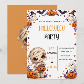 Convite Festa infantil de Halloween assustadoramente diver