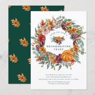 Convite Festa Jante de Ação de Graças da Colheita de outon