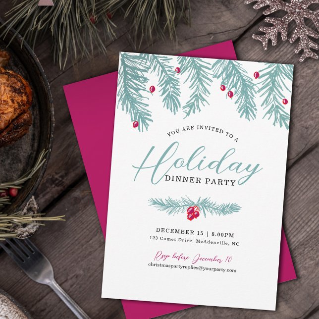 Convite Festa jante de Natal Azul Azul Azul, Natal (Criador carregado)