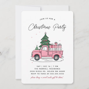 Convite Festa Jante de Natal de Férias Rosa
