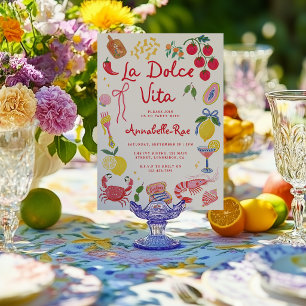 Convite Festa La Dolce Vita Comida Riviera Italiana