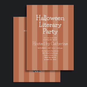Convite Festa Literária de Halloween Listra Laranja