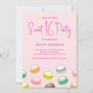Convite Festa Macarons Sweet 16