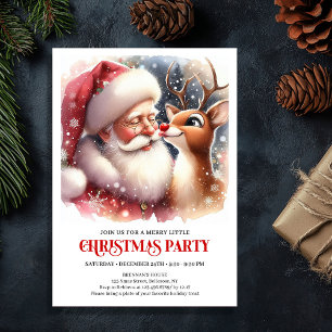 Convite Festa Mágica de Natal da Família com Papai Noel e