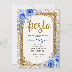 Convite Festa Marinho Blue Graduation Invitation Party