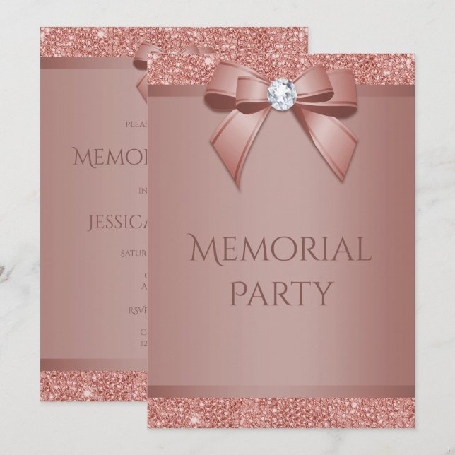 Convite Festa Memorial com Arco de Ouro Glamouroso (Frente/Verso)